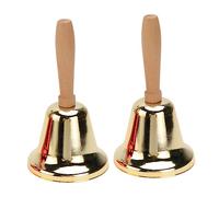 Toyvian 2Pcs Hand Bells with Handle Decorative Party Props for Christmas and Educational Use for Caregivers and Seniors