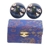 Toyvian 2pcs Hand Exercise Balls with Precision Solid Bearings for Muscle Strength and Massage Enamel Baoding Balls for Hand Fatigue Relief and Fitness Portable Therapy Tool for Office and