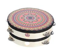 Toyvian 2pcs Hand-held Tambourine Drum Single Row Jingles Hand Tambourine for Performing for Adults Bongos Percussion Instrument
