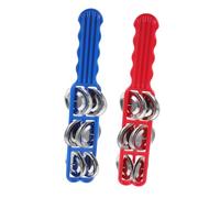 Toyvian 2pcs Handheld Bells Vibrant Plastic Tambourine Percussion Instruments for Early Education for Group Play and Music Engagement Preschool