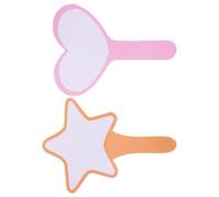 Toyvian 2pcs Handheld Dry Erase Scoreboards with Erasable Whiteboard Surface, Portable Mini Writing Boards for Sports Coaching and Referee Use, Includes Orange Star and Pink Heart Designs