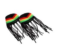 Toyvian 2pcs Handmade Braided Crochet Pet Hats for Cats Dogs Small Dogs Puppy Headwear Caps Polyester Halloween Party Costume Accessories