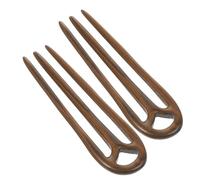 Toyvian 2pcs Handmade Sandalwood Hair Sticks, Vintage Chinese Style Three Prong Hair Fork for Creating Updos, Comfortable Wear Wooden Hairpins for Weddings and Festive Banquets