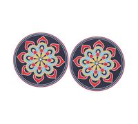 Toyvian 2pcs Handmade Singing Bowl Cushion Mats Non- Sound Bowl for Meditation and Sound Therapy Beautiful Embroidery Design Comfortable and Secure Base for Your Practice