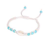 Toyvian 2pcs Handmade Woven Bracelet Shell Bracelet for Girls Elegant Hand Jewelry for Beach Party