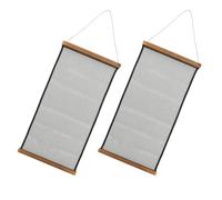 Toyvian 2pcs Hanging Wall Jewelry Organizer Mesh Fabric Surface, Lightweight Wooden Frame Earring and Necklace Holder Rack, Space-saving Design for Vanity Walls and Flat Surfaces, Black