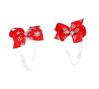 Toyvian 2pcs Headbands Christmas Bow Hair Bands for Photo Props Soft Festival Headdress with Lovely Ribbon Design