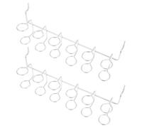 Toyvian 2pcs Heavy Duty Pegboard Hooks for Precision Hand Tools and Tiny Accessories, Silver Iron Multi-Ring Tool Holder with Universal Fit and Space-Saving Design, for Kitchen