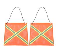 Toyvian 2pcs High Visibility Trailer Flag 18x18 Inch Reflective Mesh Sign