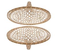 Toyvian 2pcs Hollow-out Bamboo Hat Woven Hat Dancing Prop Beige Bamboo Material Fashionable Fine Craftsmanship Not Easy to Deform Stage Decoration
