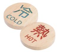Toyvian 2pcs Hot and Cold Signs Water Notice Sign Bathroom Label Wood Material Easy to Use Simple Installation for Indoor Faucets and Sinks
