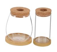 Toyvian 2Pcs Hydroponic Planter Glass Vases with Cork Lid Elegant Terrarium for Succulents Air Plants and Miniature Gardens Easy Access and Maintenance Decorative Vases