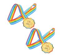 Toyvian 2pcs Ice Skating Medals for Youth Lightweight Gold Award Medals with Ice and Snow Design for Preschool Sports Days Competitions and Participation Prizes