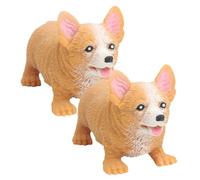 Toyvian 2pcs Interactive Corgi Dog Toys Squishy Squeaky Stress Relief Toys for Dogs Soft Squeeze Funny Animal Shape Decompression for