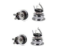 Toyvian 2pcs Jack Stereo Output Socket Guitar Jack Socket Connector for Tl Electric Bass Guitar Parts Accessories Silver Double Plug Endpin for Input and Output Plate Scenario