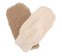 Toyvian 2pcs Jute Exfoliating Bath Gloves for Shower and Skin Friendly Exfoliation, Natural Brown Body Scrub Gloves for Daily Bathing and Dead Skin Removal