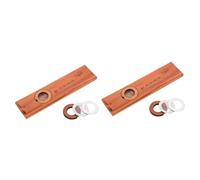 Toyvian 2pcs Kazoos for Boys and Girls Musical Instruments Wooden Kazoo Toys Bulk Pack Replacement Membranes