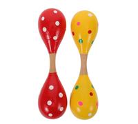 Toyvian 2pcs Kids Musical Instruments Wooden Maracas, Double-Headed Shaker Toys For Babies, Hand Percussion Noise Makers For Rhythm And Hearing Sensitivity Training, And Lightweight