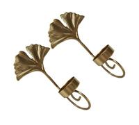 Toyvian 2Pcs Leaf Wall-mounted Candle Holders Iron Sturdy Wall Sconce for Living Bedroom Wedding Home Decor