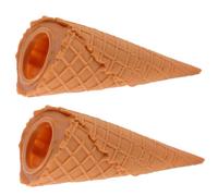 Toyvian 2Pcs Lifelike Ice Cream Cone Model Realistic Artificial Dessert Prop for Display Lightweight Construction Easy to Move and Arrange Bright Design