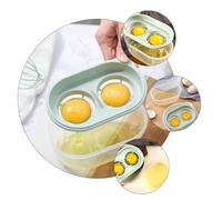 Toyvian 2pcs Light Green Egg Yolk White Separator with Divider and Storage Holder Double Egg Strainer Smooth Edges Kitchen Gadget for Baking and Cooking