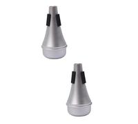 Toyvian 2pcs Lightweight Silver Trumpet Mute Straight Practice Cup Silencer for Jazz Musicians for Quiet Playing at Night Fits All Trumpet Types Design