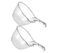 Toyvian 2pcs Long Handle Plastic Water Ladle Kitchen Dipper for Bathing Soup Pouring Gardening Multi-use Scoop with Comfortable Grip Space-Saving Design for Home and Outdoor Use