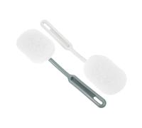Toyvian 2Pcs Long Handle Toilet Cleaning Brush with PP and Scouring Pad Ergonomic Grip Bathroom Cleaning Tool with Hanging for Deep Stain Removal