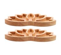 Toyvian 2pcs Lotus Shape Wooden Decorative Organizer Bowls for Gemstones and Stones Display, Brown Crystal Rock Holders with Material Protection and Enhanced Spiritual Expression,
