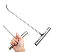 Toyvian 2pcs Manhole Keys Pair T Shape, Stainless Steel Manhole Cover Hook Drain Grate Lifter for for Roller Shutters, Waste And Hanging Meat