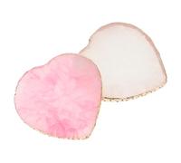 Toyvian 2PCS Manicure Palette Nail Art Mixing Tray Resin Heart-Shaped Pink DIY Display Board for Salon Beauty Supplies