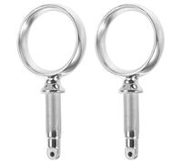 Toyvian 2pcs Marine Stainless Steel Oarlock Socket with Side Mount Design and Noise Reduction for Canoe and Row Boat Paddle Holder Replacement, 50mm Caliber Rowing Boat Oar Lock Bracket