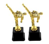 Toyvian 2Pcs Martial Arts Trophy Cup Celebration Award for Taekwondo Karate Competitions Elegant Decor for Ceremony Recognition of Young Winners