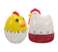 Toyvian 2pcs Mechanical Kitchen Timer Cartoon Eggshell Chick Design Wind-up Reminder for Cooking Baking Classroom Use Energy-saving