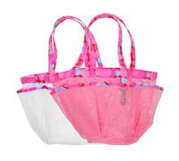 Toyvian 2PCS Mesh Shower Bag: Portable Shower Portable Large Basket for Dorm Room Essentials College Students Camping Swimming Gym Travel Bathroom Pink