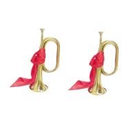 Toyvian 2pcs Metal Bugle Trumpet for Beginners Performance Instrument for School Band Parades Easy to Handle Play Stunning for Music Talent Showcase