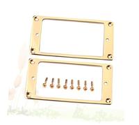 Toyvian 2pcs Metal Guitar Pickup Mounting Rings Flat Base Humbucker Pickup Ring Frame Easy Install Screws