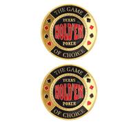 Toyvian 2pcs Metal Poker Card Protector Coins for Poker Game Accessories, Lightweight Alloy Collectible Card Guards with Functional Elegance, for Parties and Table Game Souvenirs