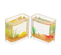 Toyvian 2pcs Micro-landscape Goldfish Tank Aquarium Fish Tank Decor Betta Fish Bowl Betta Aquarium Resin Figurines Dollhouse Bowl Dollhouse Decorations Desktop Mini
