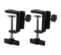 Toyvian 2pcs Microphone Holder Base, Desktop Microphone Stand, Alloy Black C-type Table Clamp with Protective Screw, for Tabletop and Desktop Surface, Home Use