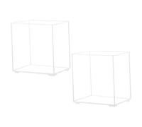 Toyvian 2pcs Mini Acrylic Aquarium Tank Transparent Fish Tank for Betta Freshwater Fish Stylish Desktop Decor Compact and Easy to Clean Multi Function Use