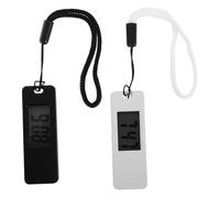 Toyvian 2pcs Mini Digital Keychain Watch Silent Electronic Fob Pocket Watch for Students Backpack Travel Portable in Candy Colors Black White