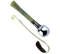 Toyvian 2pcs Mini Makeup Spatula Tools for Cosmetics, Plastic and Metal Face Spatulas with Fine Texture, No Waste, for Mixing Creams and Applying Eye Creams