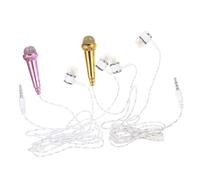 Toyvian 2pcs Mini Microphone Tiny Mic Small Microphone for Phone Laptop Tablets Singing Voice Video Recording Use in Karaoke Home Studio