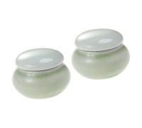 Toyvian 2pcs Mini Portable Ceramic Makeup Storage Tank Sealed Cream Container for Travel Height Diameter Creative for Cosmetics