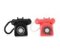 Toyvian 2Pcs Mini Retro Rotary Telephone Dollhouse Accessory Realistic Vintage Tiny Phone for Photography Props and Dollhouse Decoration Lightweight Artistic Scene Model