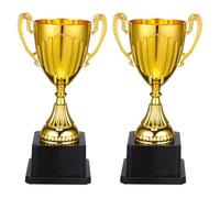Toyvian 2pcs Mini Trophy Award: Mini Trophy Awards Cup With Base - Gold Trophies For Tournaments Sports Events & Graduation Ceremonies