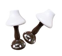 Toyvian 2pcs Miniature Bedside Lamp DIY Wooden Table Light for Dollhouse Decoration Authentic Model for Nightstand Reading Accessories Engaging Craft Experience
