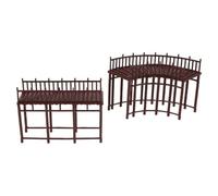 Toyvian 2pcs Miniature Buildings Model with Arched Bridge Design Made of Pla for Interior Design Styles and DIY Craft, Traditional Aesthetic Decorative Mini Building for Creative