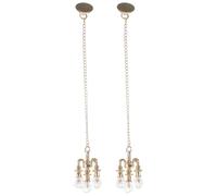 Toyvian 2pcs Miniature Crystal Ceiling Lamp Five- Chandelier for Dollhouse Decoration Realistic Mini Ceiling Light for House Accessories and Scenes